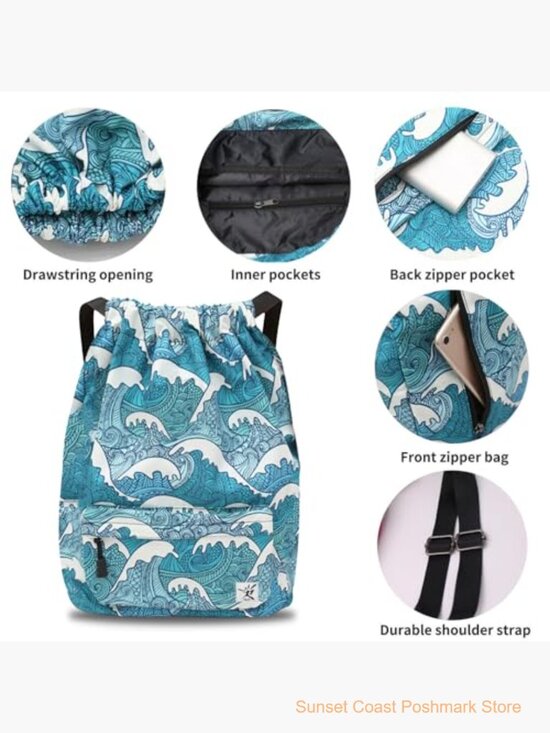 Waterproof Drawstring Backpack Gym Sports Travel Daypack main image 4